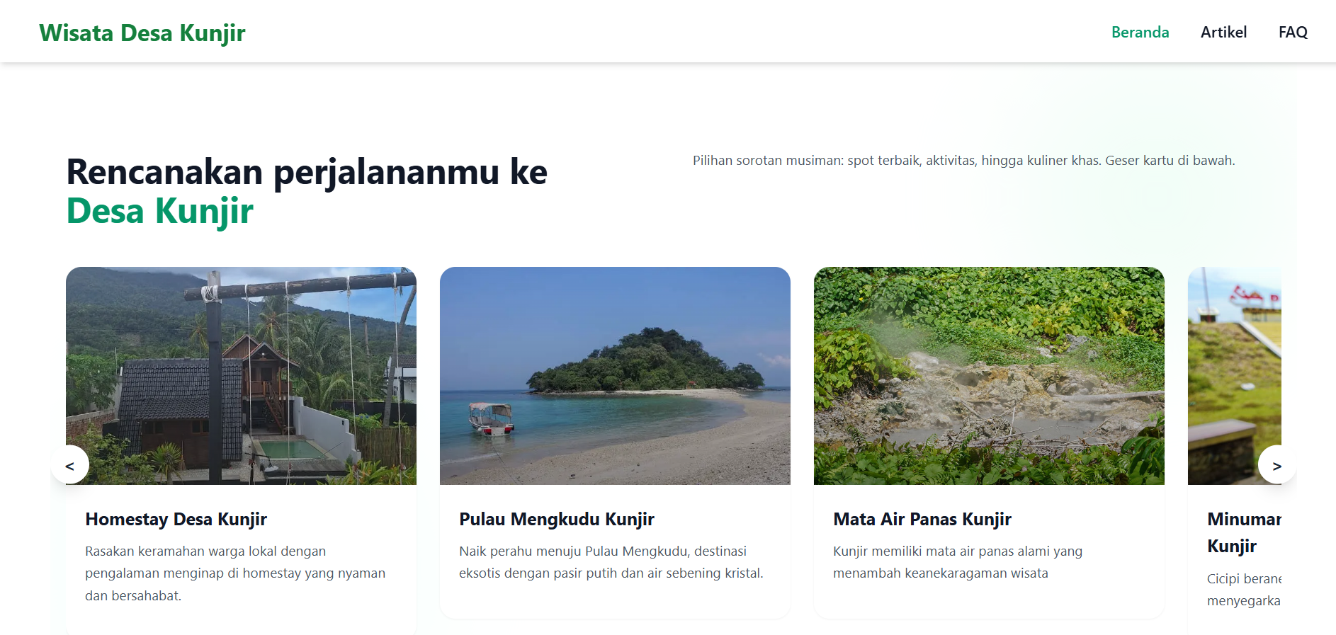 Website Wisata Desa Kunjir — Lampung Selatan