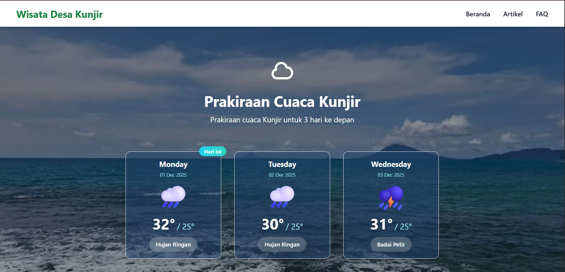 Website Wisata Desa Kunjir — Lampung Selatan